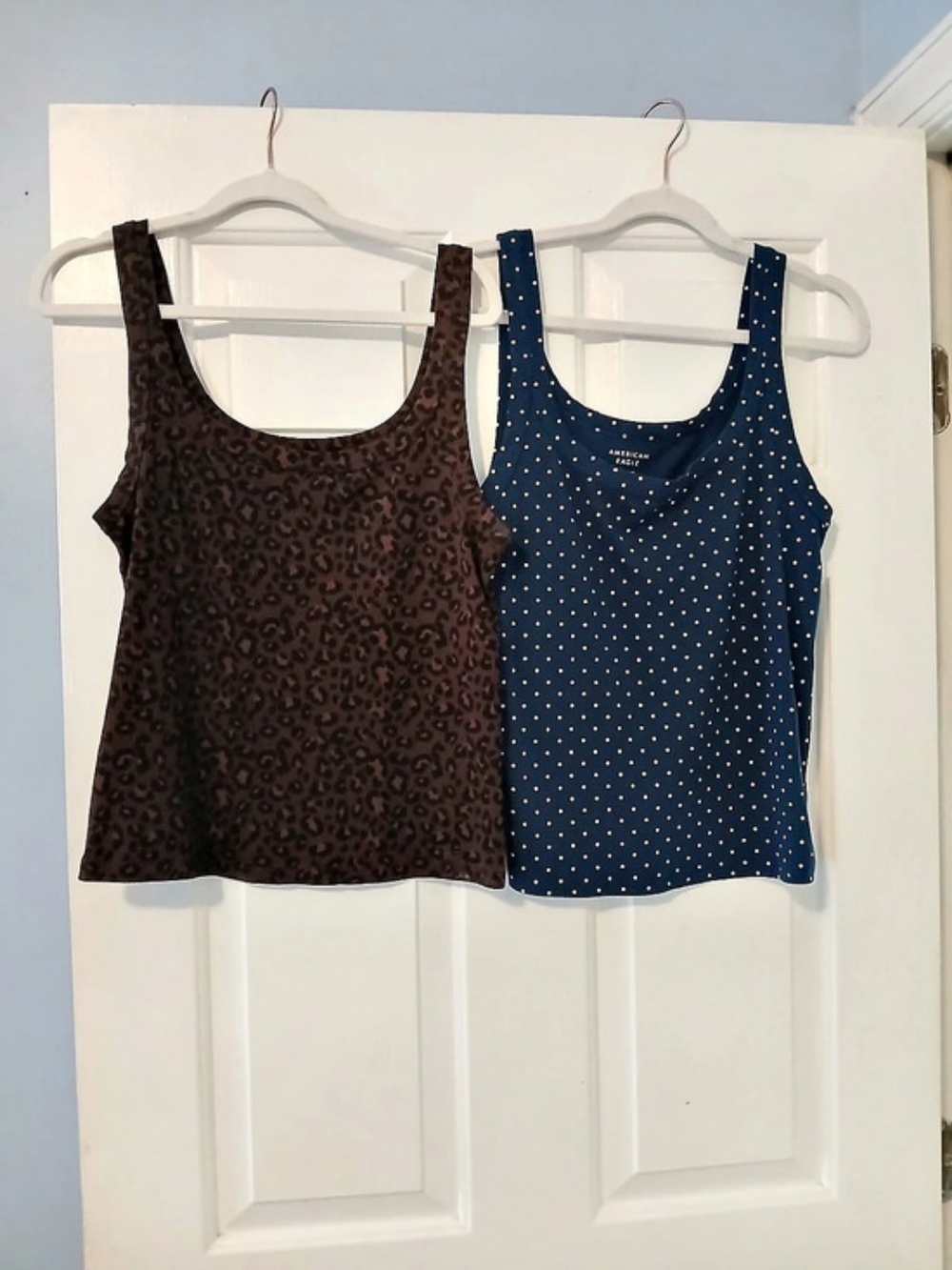 American Eagle AE Scoop Neck Tank Top Set Brown & Blue XL